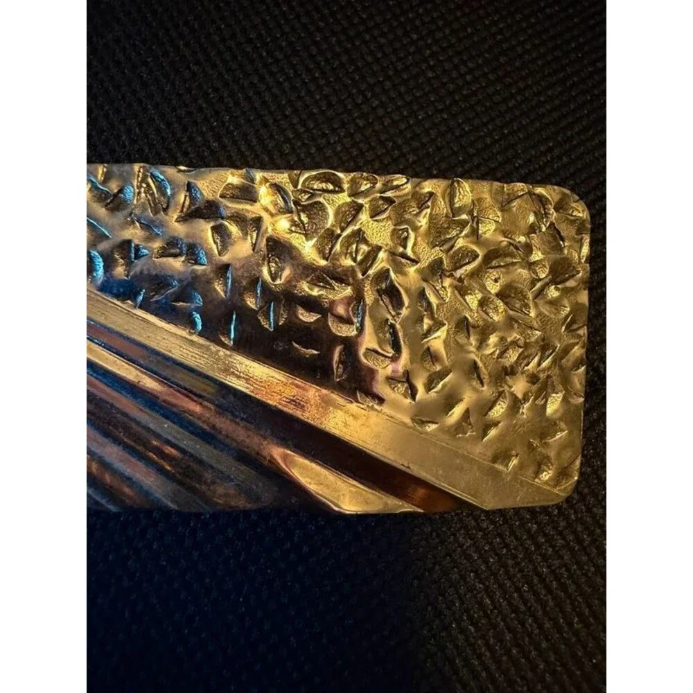 Vintage 80s Silver Tone Geometric Brooch - Art Deco Revival